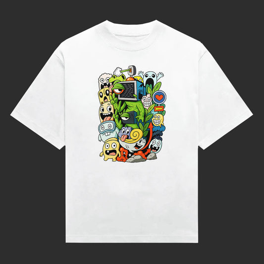 Jungle Chaos Doodle Creatures Unisex T-Shirt