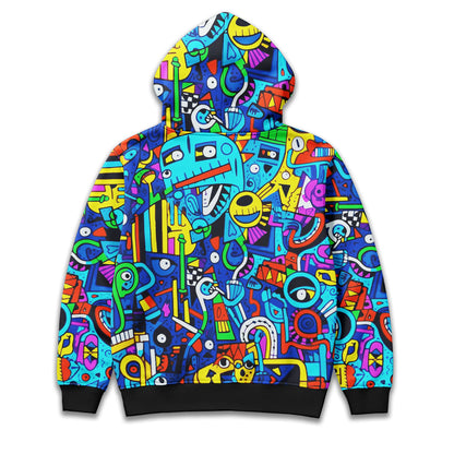 Urban Doodle Matrix Color Splash Hoodie