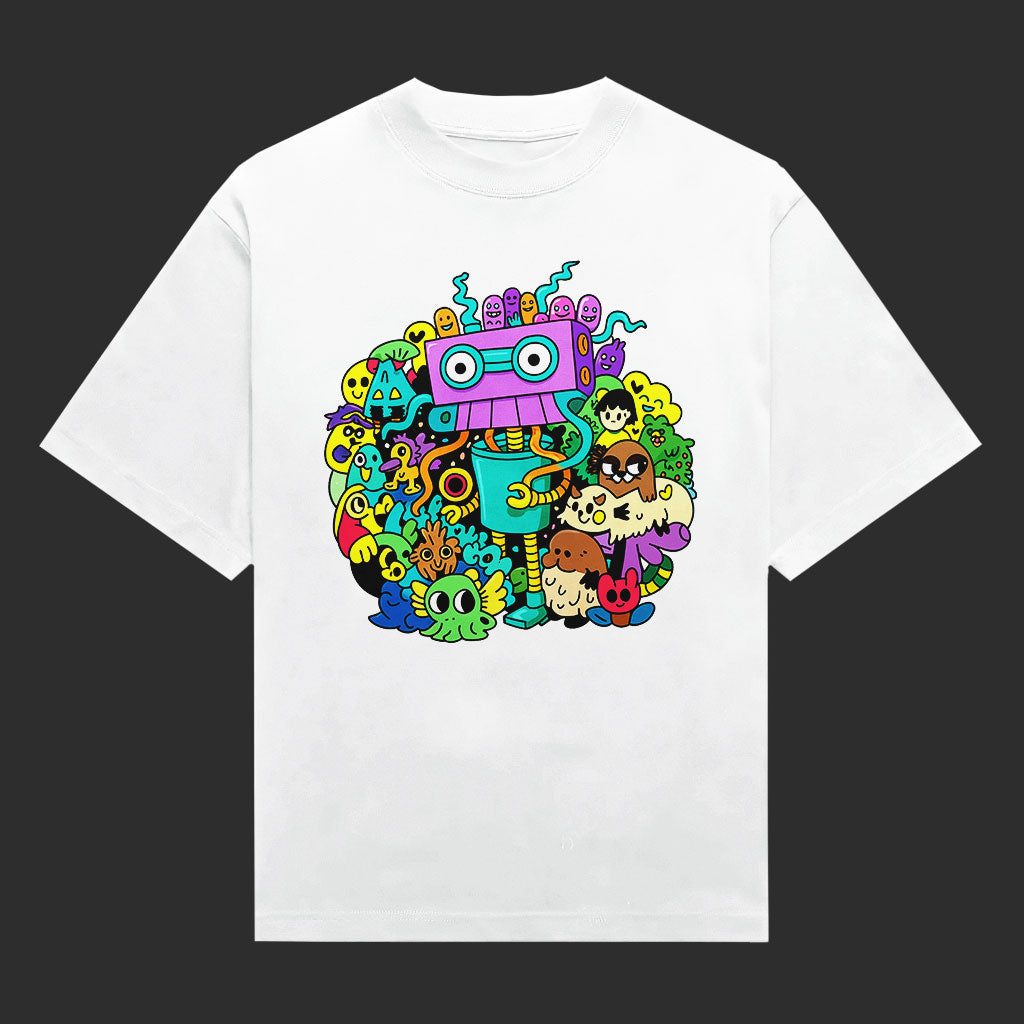 Robot Monster Squad Doodle Unisex T-Shirt