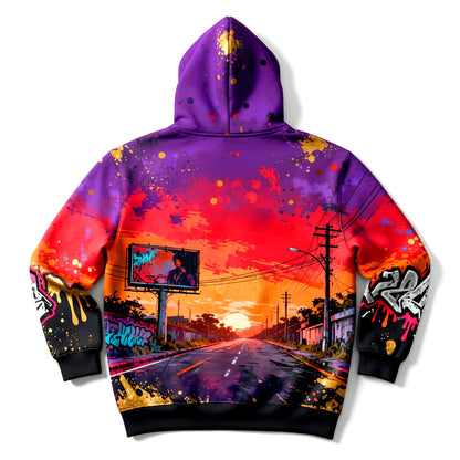 Sunset Wired California Vaporwave Street Graffiti Hoodie