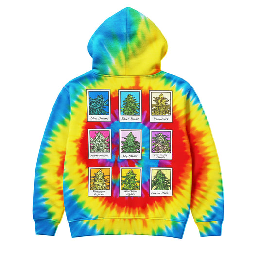 Retro Plant Icons Tie-Dye Hoodie