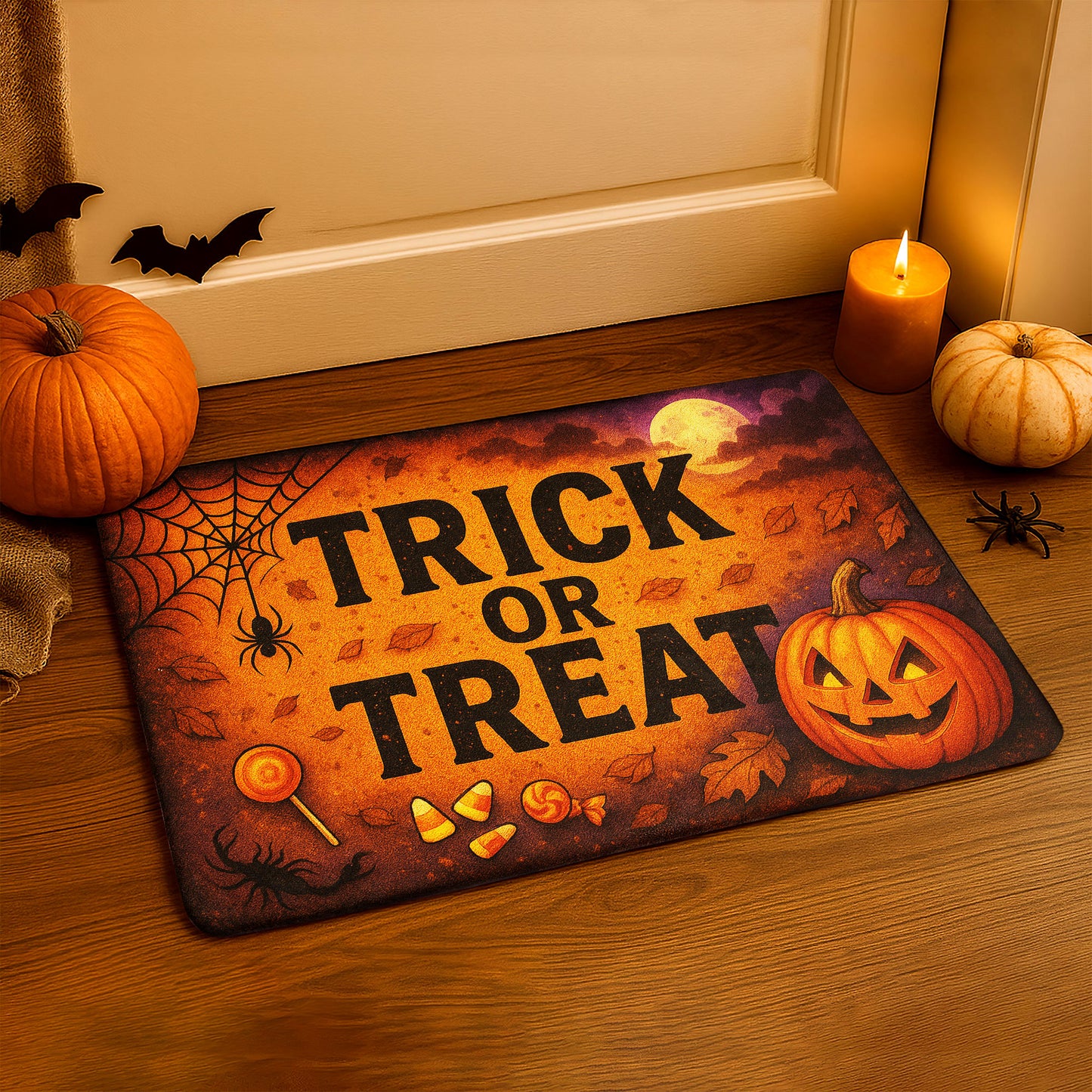 Trick or Treat Doormat — Spooky Entry