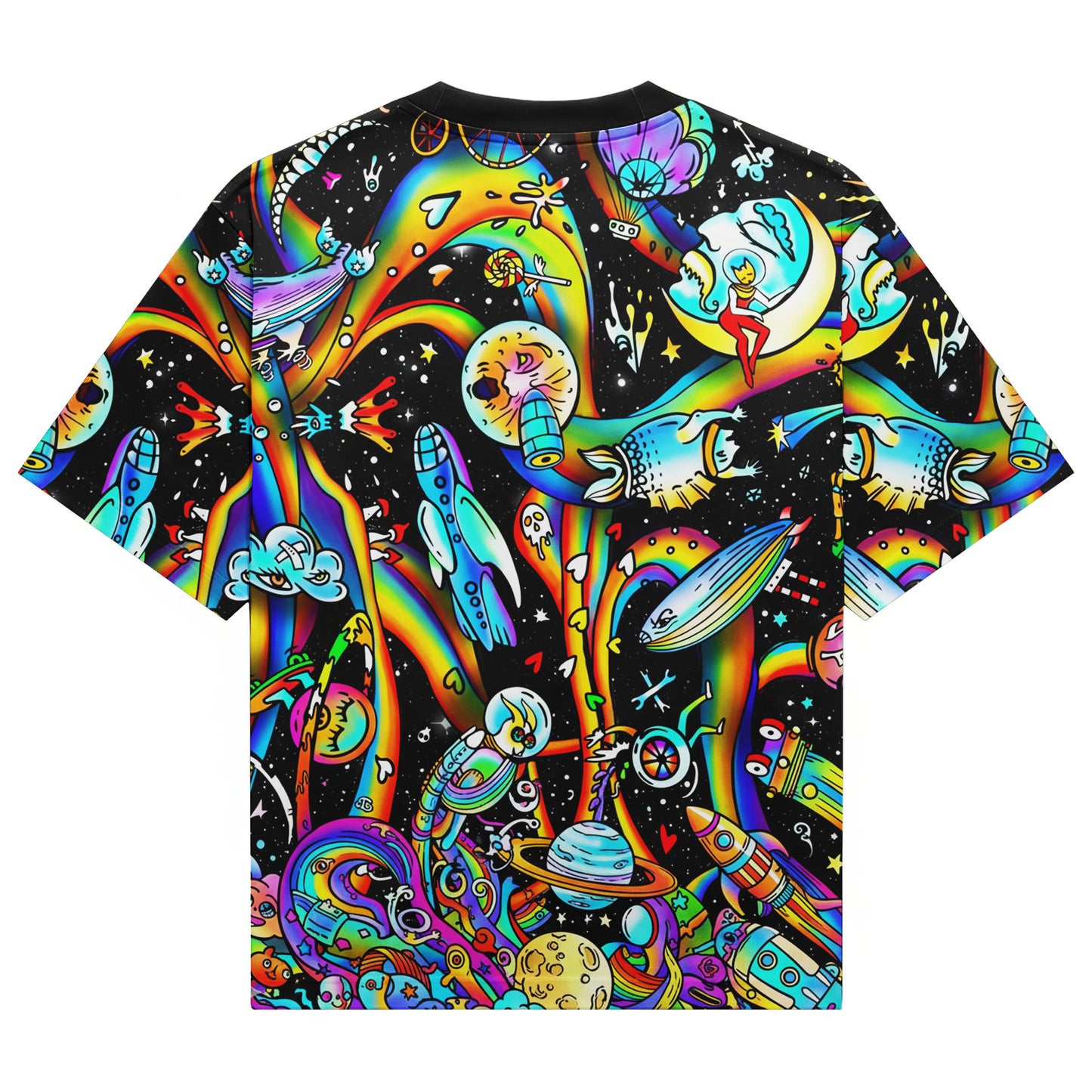 Space Graffiti Doodle All-Over Print Unisex T-Shirt