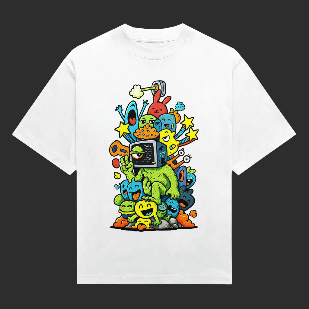 Retro Doodle TV Head Graphic Unisex T-Shirt