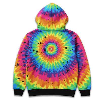 Money First Duck Neon Tie-Dye Graffiti Hoodie