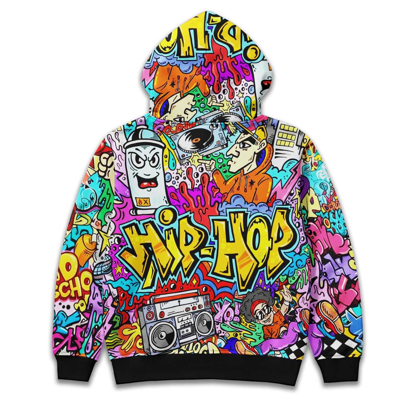 Old School Hip-Hop Neon Graffiti Hoodie