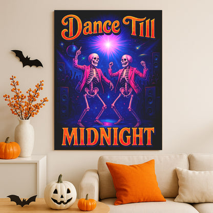 Skeleton Rave Poster — Dance Till Midnight