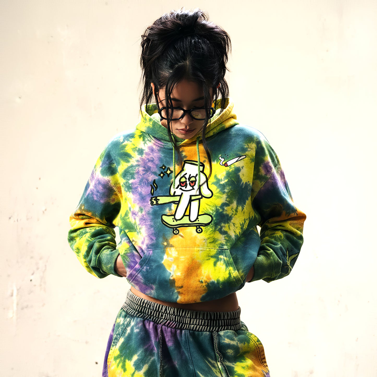 Psychedelic Skater Tie-Dye Hoodie