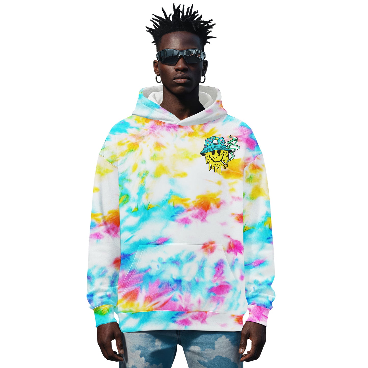 Melted Smiley Tie-Dye Hoodie