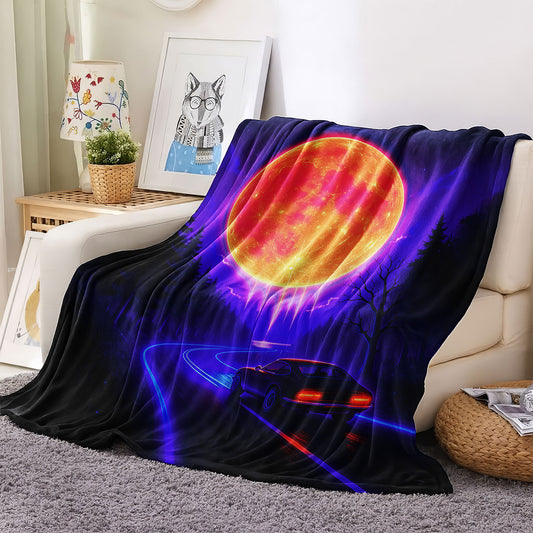 Midnight Drive Sherpa Blanket — Halloween Roadtrip