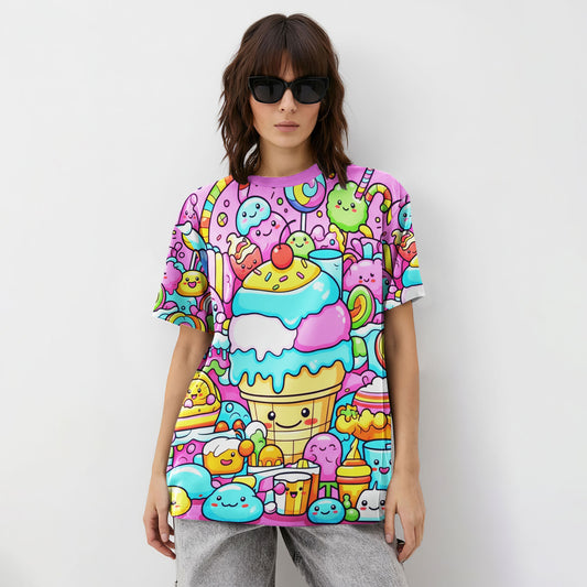 Ice Cream Dream Doodle All-Over Print Unisex T-Shirt