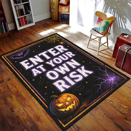 Enter at Your Own Risk Rug — Haunted Welcome