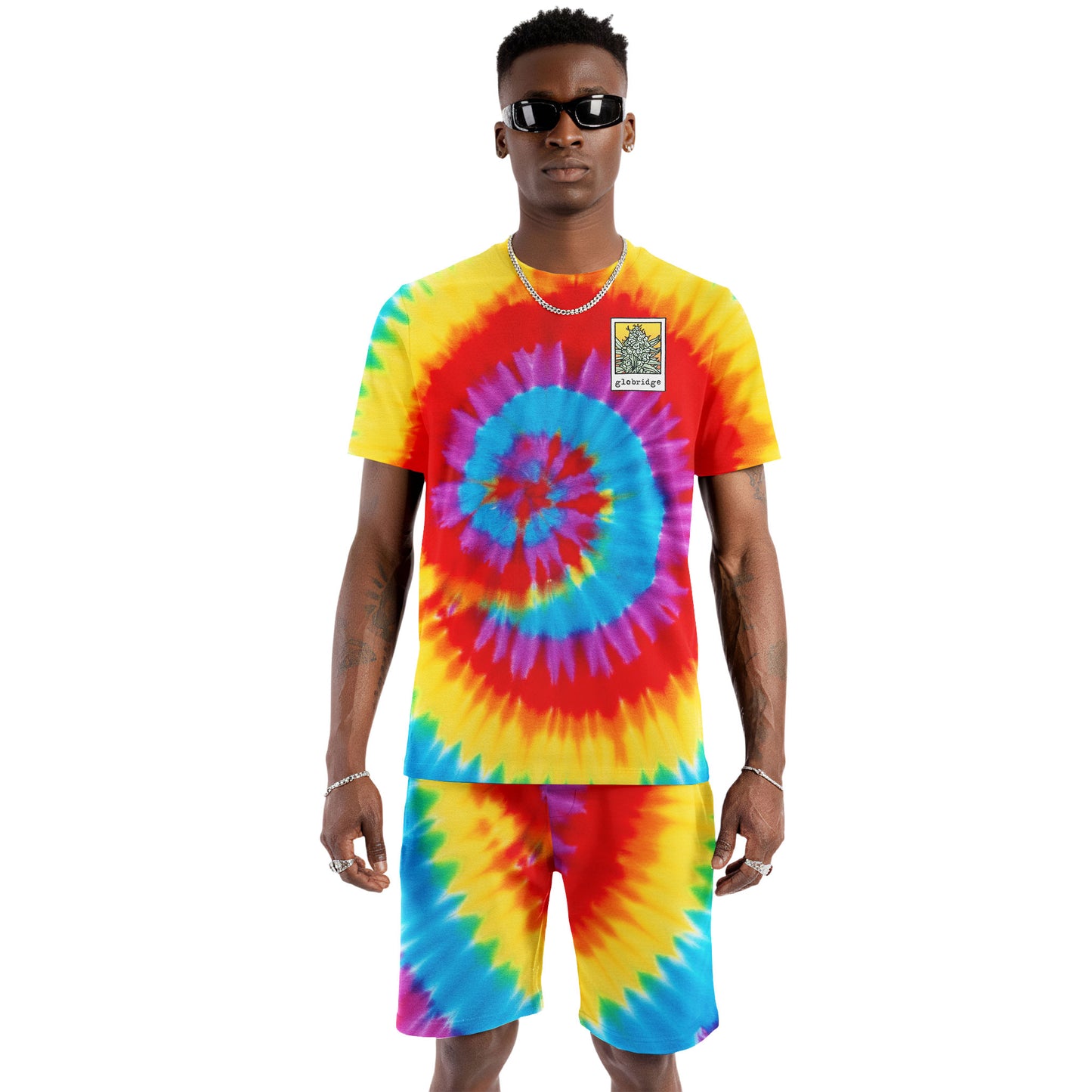Retro Plant Icons Tie-Dye T-Shirt