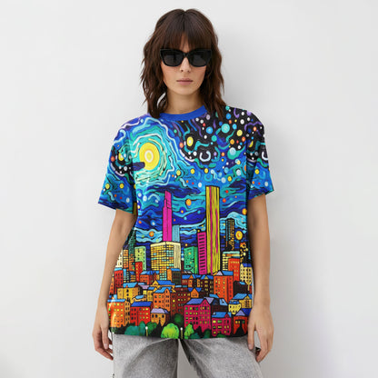 Starry Skyline Dream Doodle All-Over Print Unisex T-Shirt