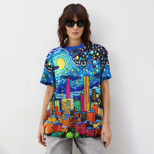 Starry Skyline Dream Doodle All-Over Print Unisex T-Shirt