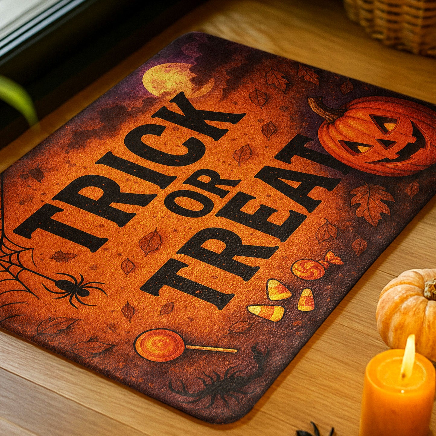 Trick or Treat Doormat — Spooky Entry