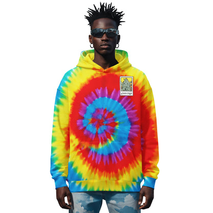 Retro Plant Icons Tie-Dye Hoodie