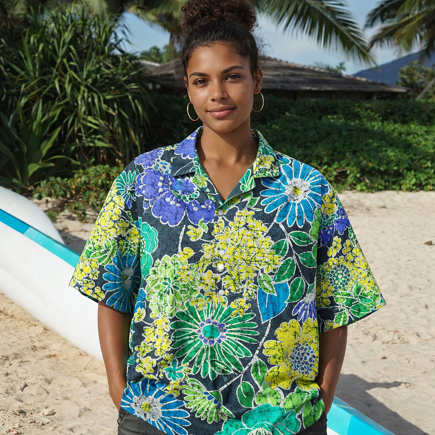 Vintage Botanical Floral Hawaiian Shirt