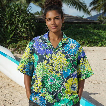 Vintage Botanical Floral Hawaiian Shirt