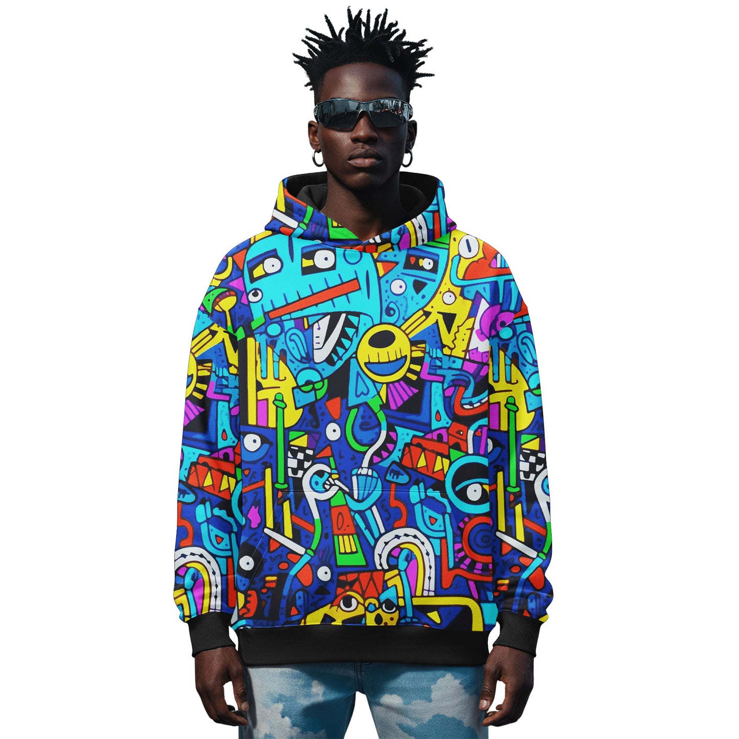 Urban Doodle Matrix Color Splash Hoodie