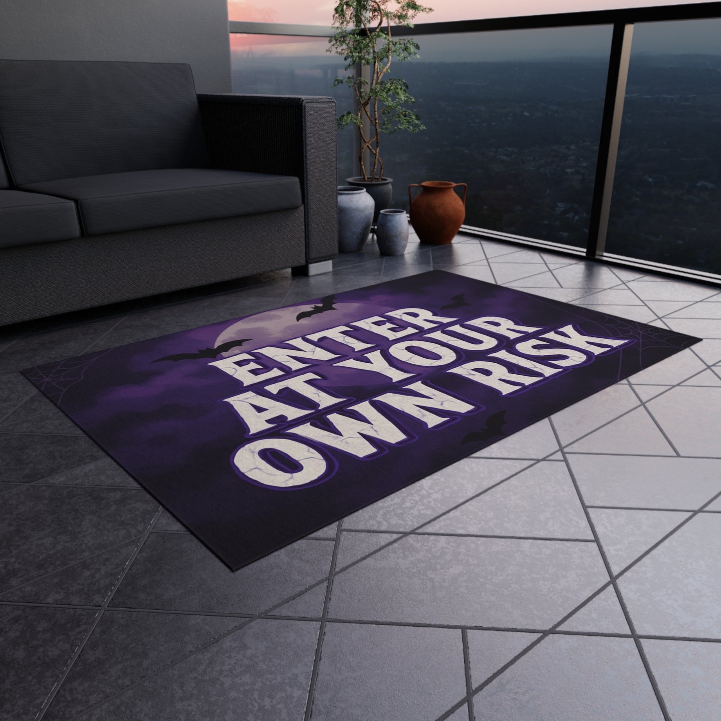 Enter at Your Own Risk Rug — Haunted Welcome