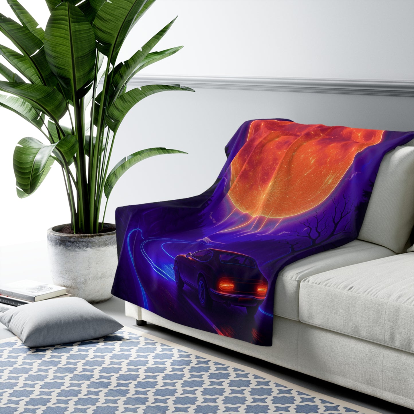 Midnight Drive Sherpa Blanket — Halloween Roadtrip