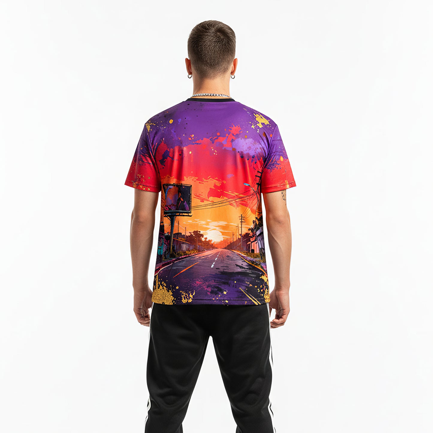 Sunset Wired California Vaporwave Street Graffiti T-Shirt
