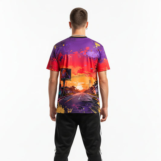 Sunset Wired California Vaporwave Street Graffiti T-Shirt