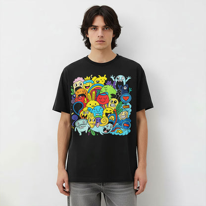 Doodle Character Block Unisex Graphic T-Shirt