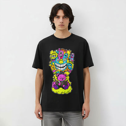 Acid Pop Doodle Bear Unisex Graphic T-Shirt