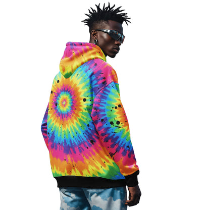Money First Duck Neon Tie-Dye Graffiti Hoodie