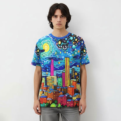Starry Skyline Dream Doodle All-Over Print Unisex T-Shirt