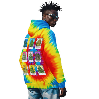 Retro Plant Icons Tie-Dye Hoodie