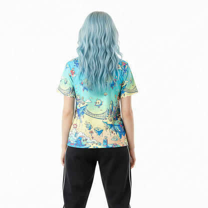Paradise Dream Pop Surreal Floating City Doodle Shirt