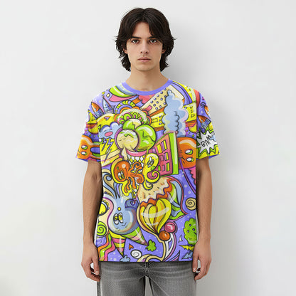 Urban Cartoon Doodle Art All-Over Print Unisex T-Shirt