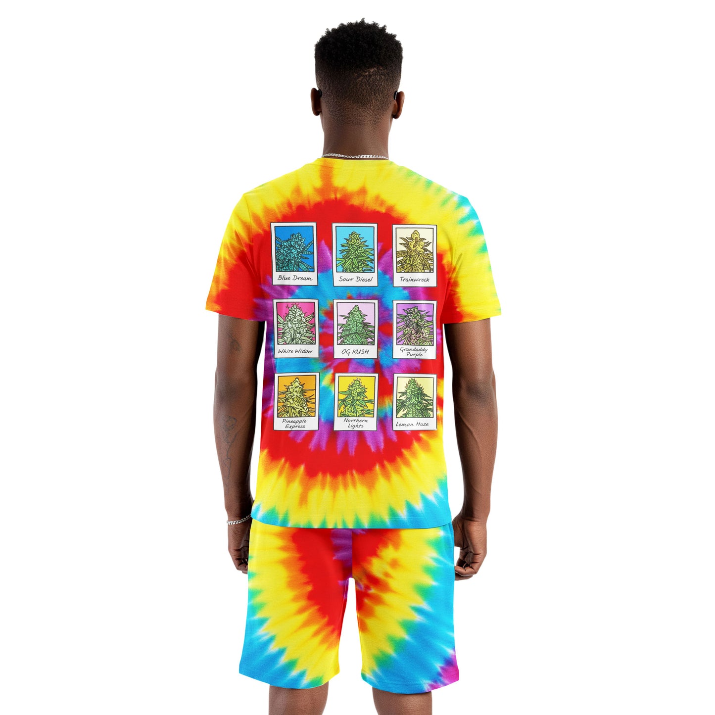 Retro Plant Icons Tie-Dye T-Shirt