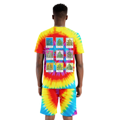 Retro Plant Icons Tie-Dye T-Shirt