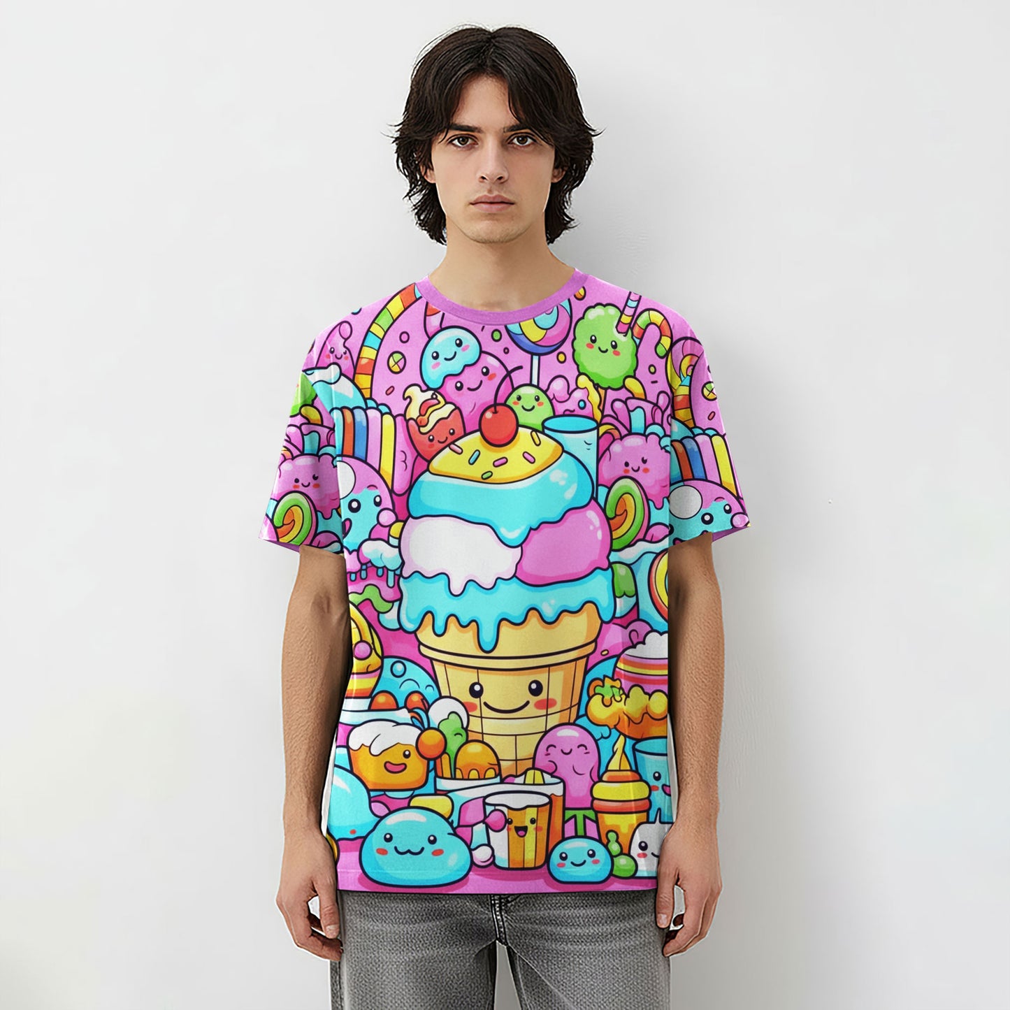 Ice Cream Dream Doodle All-Over Print Unisex T-Shirt
