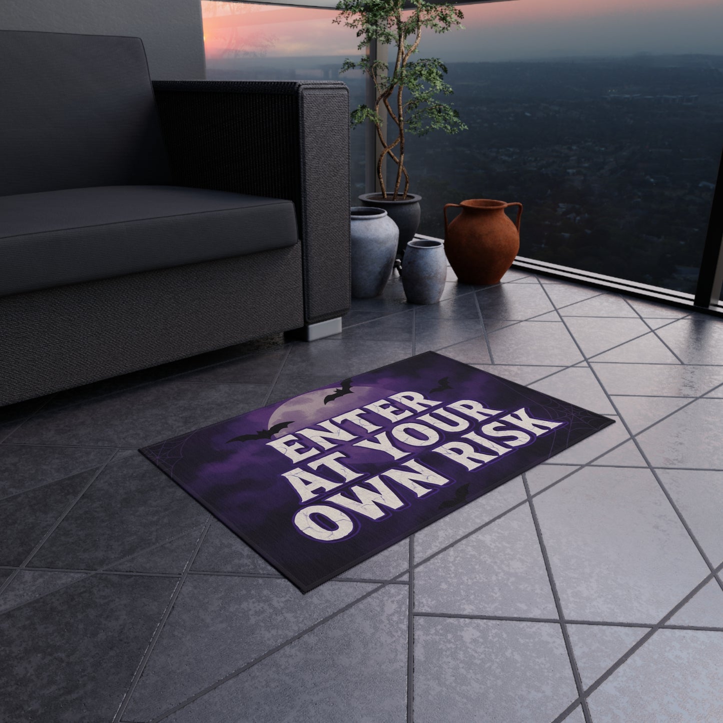 Enter at Your Own Risk Rug — Haunted Welcome