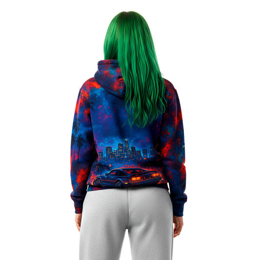 Midnight Drive Neon Retro Car Cinematic Hoodie