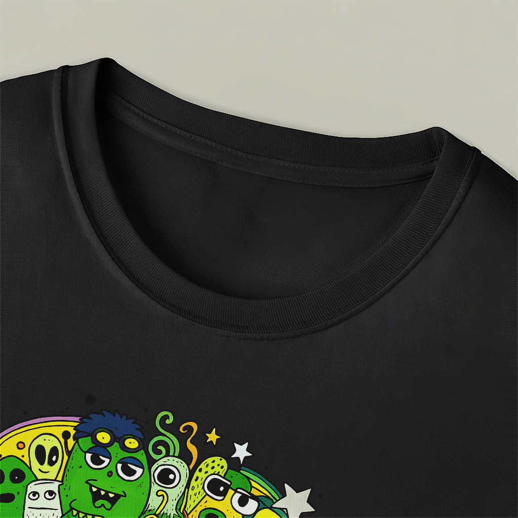 Vibrant Monster Universe Doodle Characters T-Shirt
