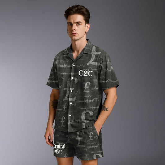 CentralC2C Hawaiian Uniform Shirt & Shorts Set