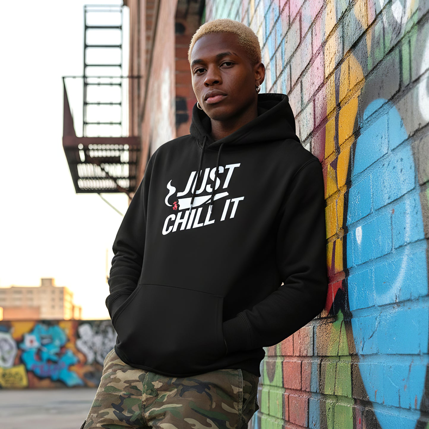 Just Chill It Black Hoodie