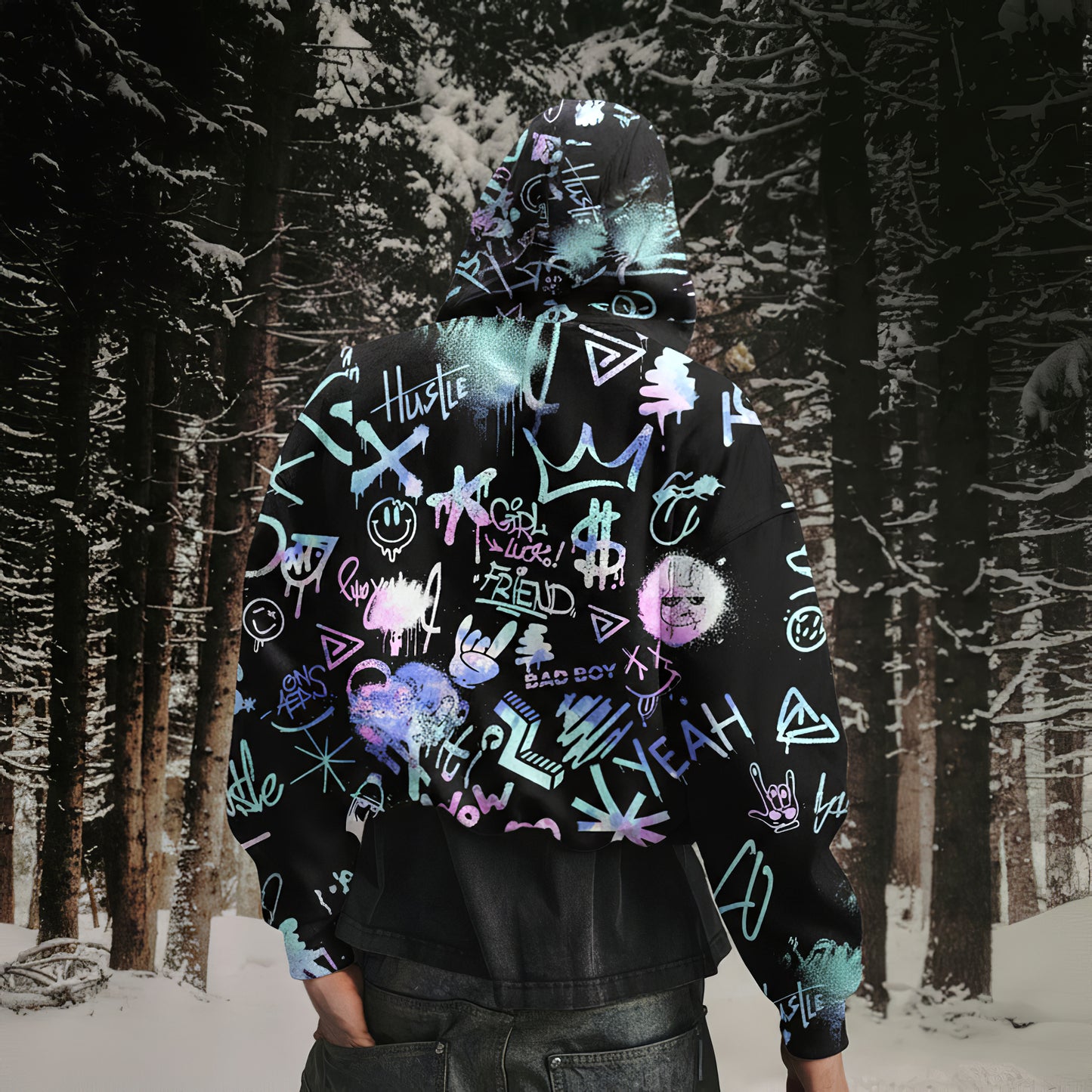 Midnight Graffiti Streetwear Hoodie