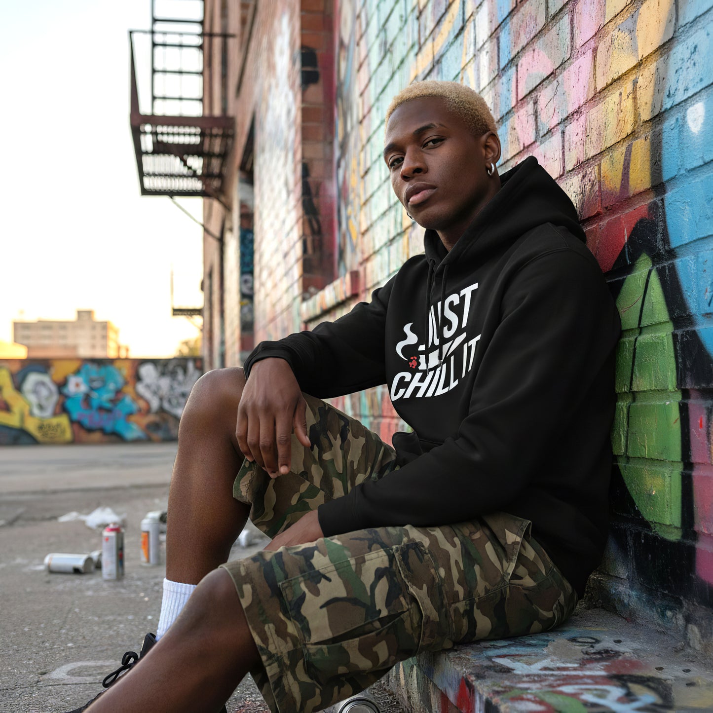 Just Chill It Black Hoodie