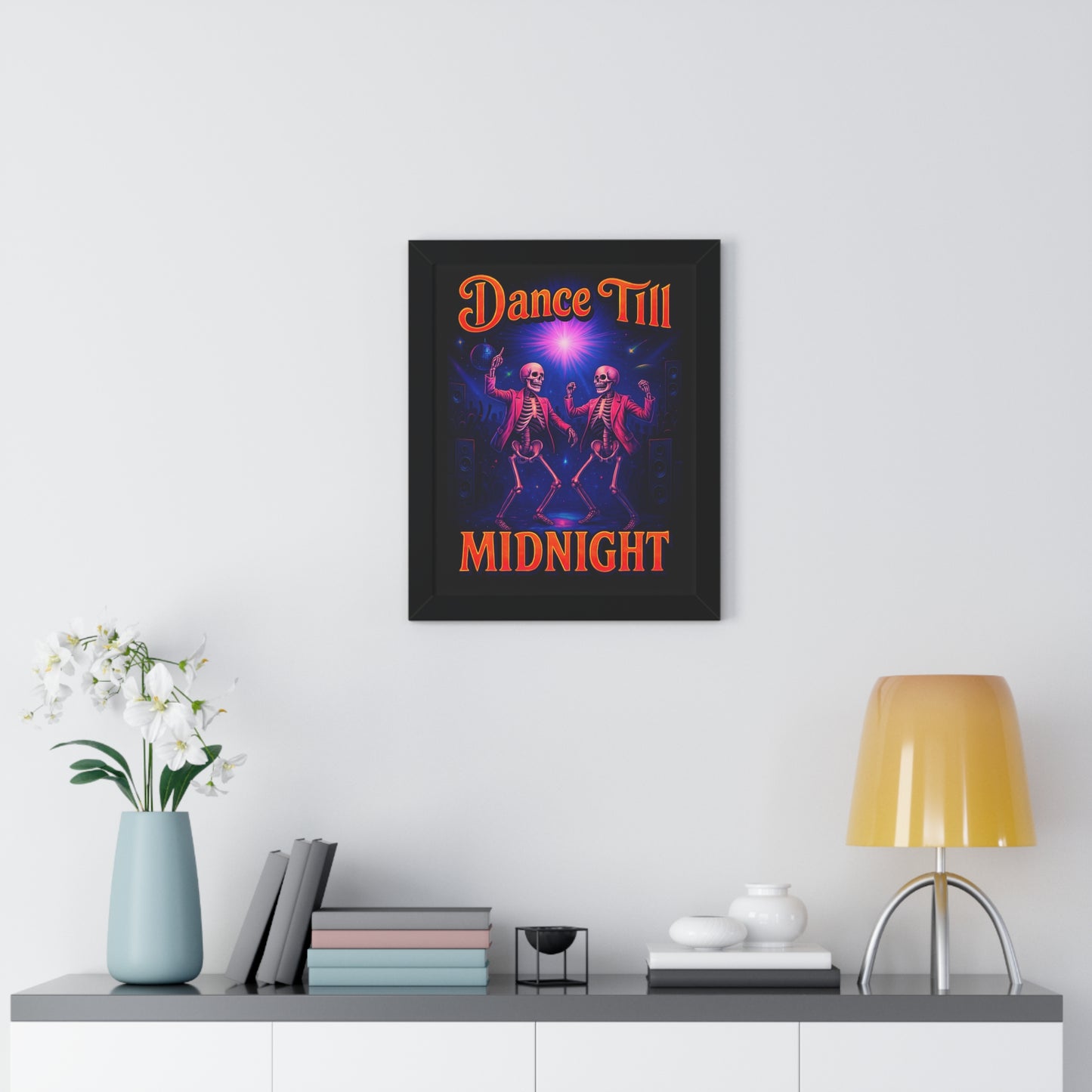 Skeleton Rave Poster — Dance Till Midnight