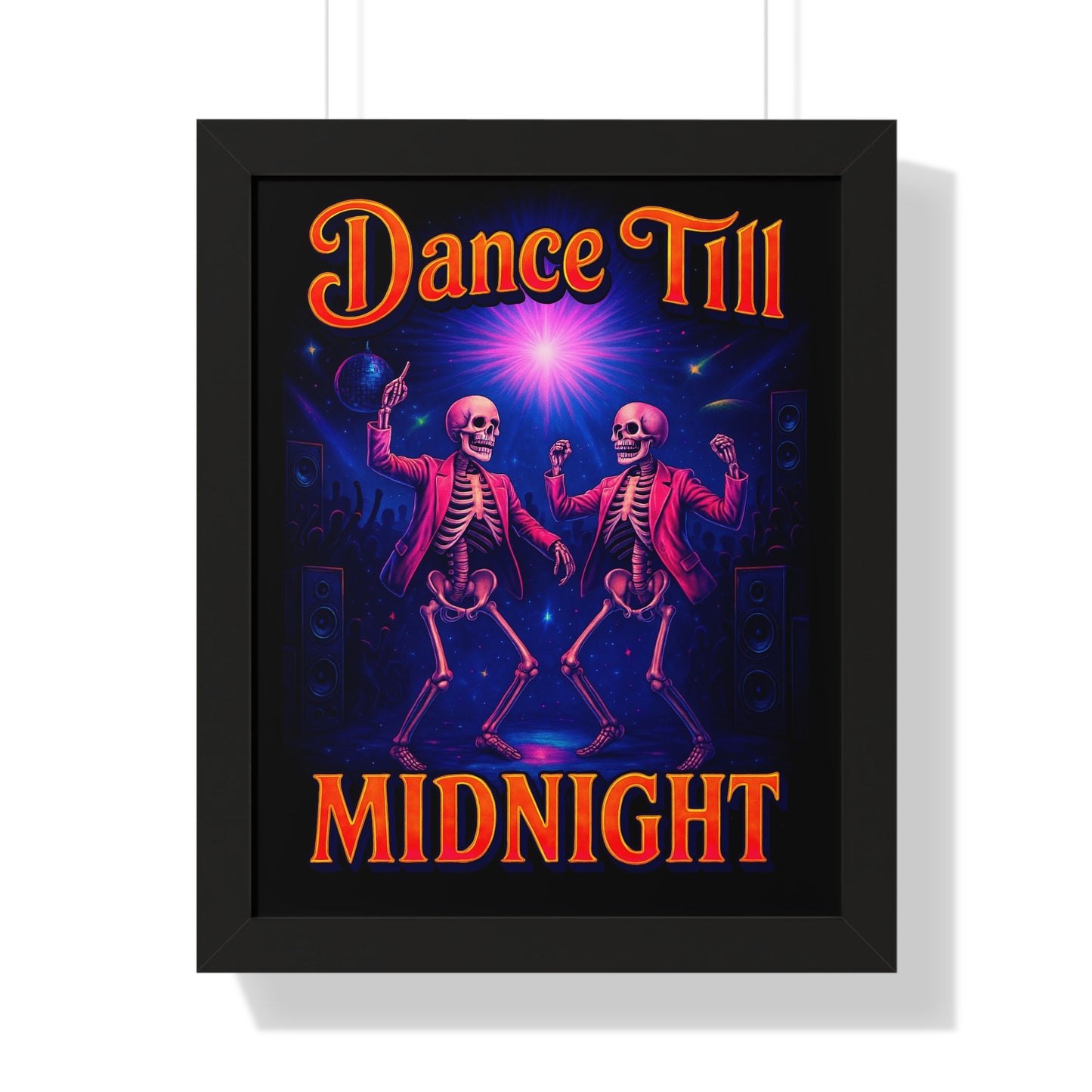Skeleton Rave Poster — Dance Till Midnight
