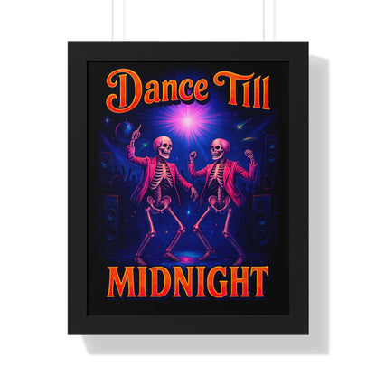 Skeleton Rave Poster — Dance Till Midnight