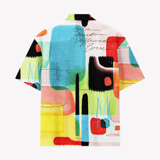 Abstract Color Block Hawaiian Shirt