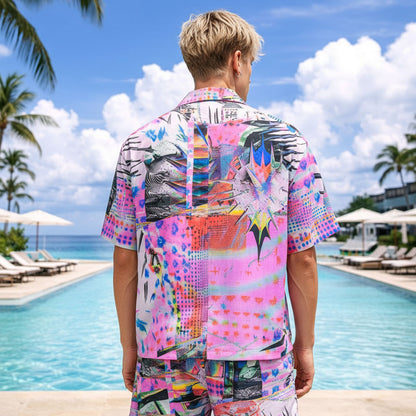 Abstract Glitch Art Shirts & Shorts Set